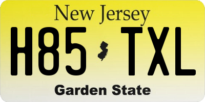 NJ license plate H85TXL