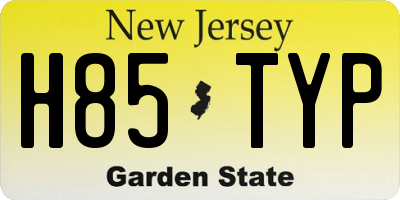 NJ license plate H85TYP