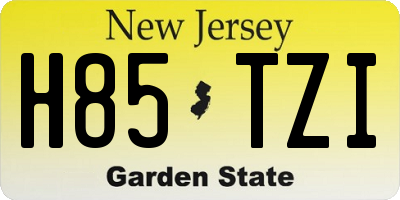 NJ license plate H85TZI