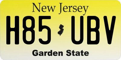 NJ license plate H85UBV
