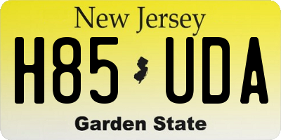 NJ license plate H85UDA