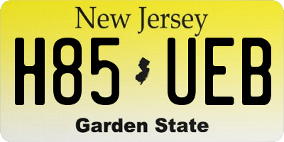 NJ license plate H85UEB