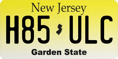 NJ license plate H85ULC