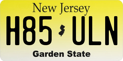 NJ license plate H85ULN