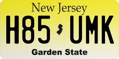 NJ license plate H85UMK