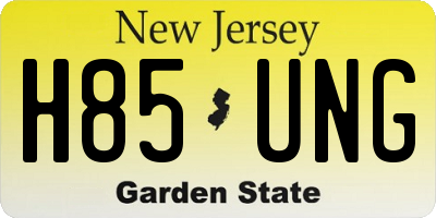 NJ license plate H85UNG