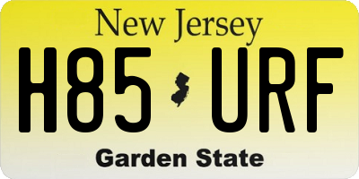 NJ license plate H85URF