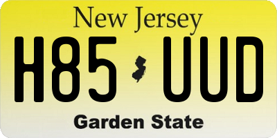 NJ license plate H85UUD