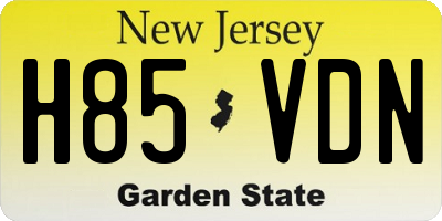NJ license plate H85VDN