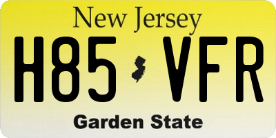 NJ license plate H85VFR