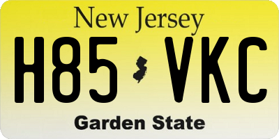 NJ license plate H85VKC