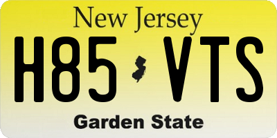 NJ license plate H85VTS