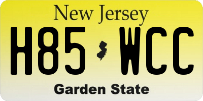 NJ license plate H85WCC