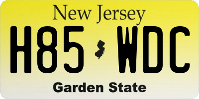 NJ license plate H85WDC