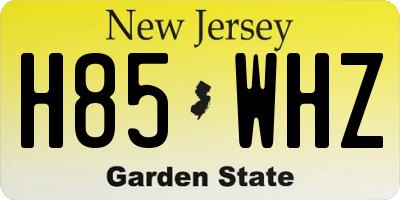 NJ license plate H85WHZ