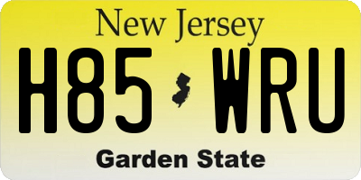 NJ license plate H85WRU