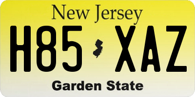 NJ license plate H85XAZ