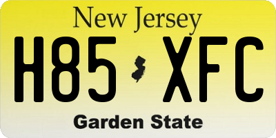 NJ license plate H85XFC