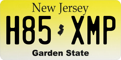 NJ license plate H85XMP