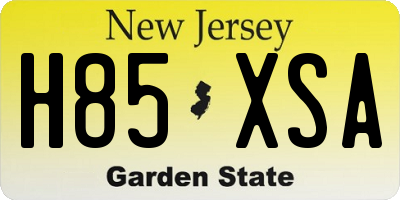 NJ license plate H85XSA