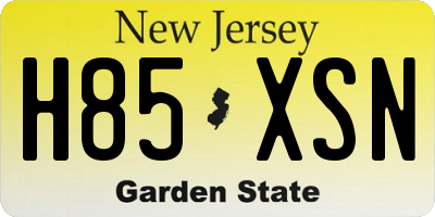 NJ license plate H85XSN