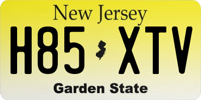 NJ license plate H85XTV