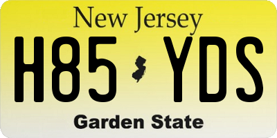 NJ license plate H85YDS