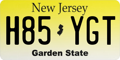 NJ license plate H85YGT