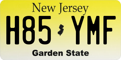 NJ license plate H85YMF