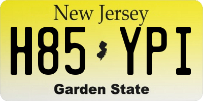 NJ license plate H85YPI