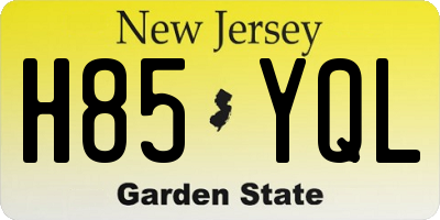 NJ license plate H85YQL