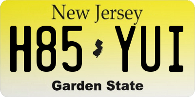 NJ license plate H85YUI