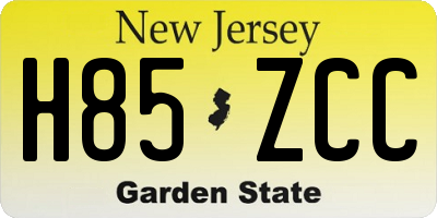NJ license plate H85ZCC