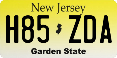 NJ license plate H85ZDA