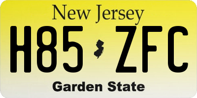 NJ license plate H85ZFC