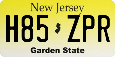 NJ license plate H85ZPR