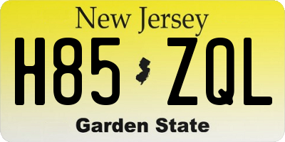 NJ license plate H85ZQL
