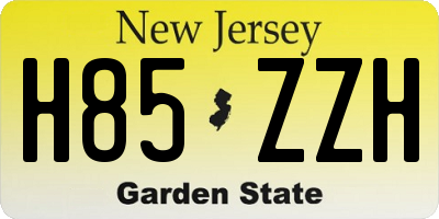 NJ license plate H85ZZH