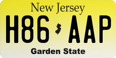 NJ license plate H86AAP