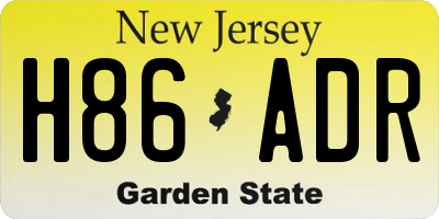 NJ license plate H86ADR
