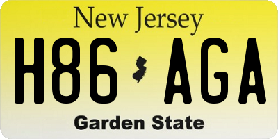 NJ license plate H86AGA