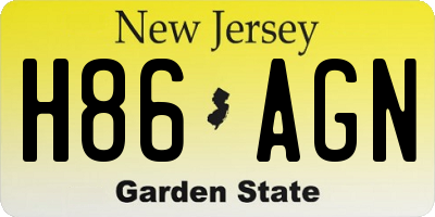 NJ license plate H86AGN
