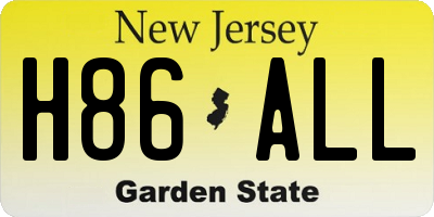 NJ license plate H86ALL