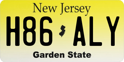 NJ license plate H86ALY