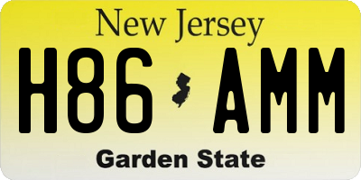 NJ license plate H86AMM