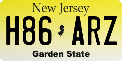 NJ license plate H86ARZ