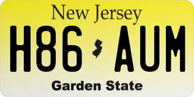 NJ license plate H86AUM