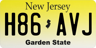 NJ license plate H86AVJ