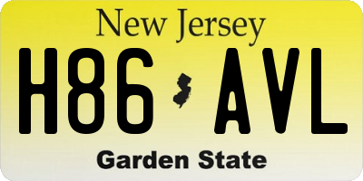 NJ license plate H86AVL