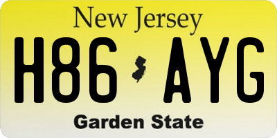 NJ license plate H86AYG